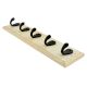 Black Iron Ivery Wooden Wall Hooks